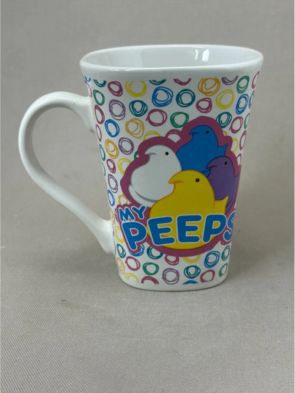 Peeps Marshmallow Chicks Coffee Mug Dan Dee My Peeps Tall Ceramic Tea Cup 14oz